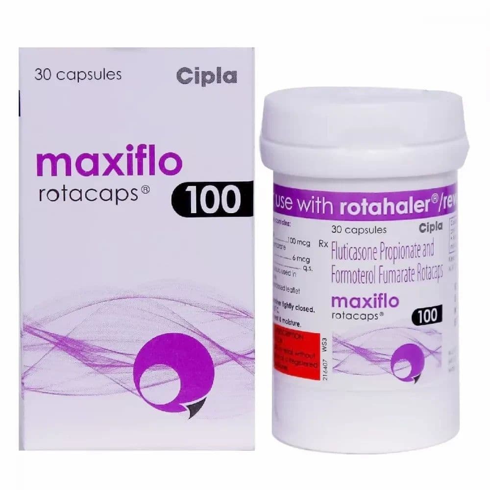 Maxiflo Rotacaps 100 Mcg (Fluticasone/Formoterol)
